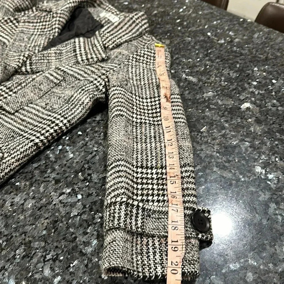 Ladies Double breasted Coat Black/White Button up - Picture 7 of 8